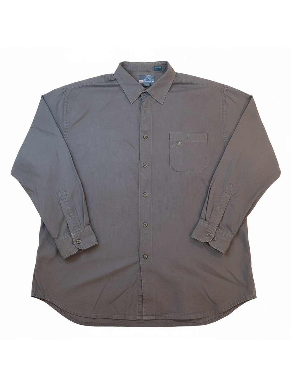 Vintage Hobie Men's XXL Brown Long Sleeve Button-Up Shirt 100% Cotton
